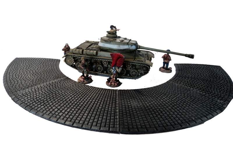 Cobblestone road – bent section, 28mm 1:56 scale