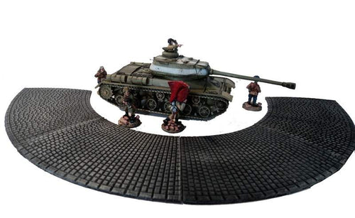 Cobblestone road – bent section, 28mm 1:56 scale