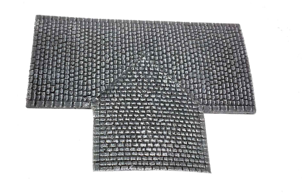 Cobblestone road – 3 way junction, 15mm 1:100 scale