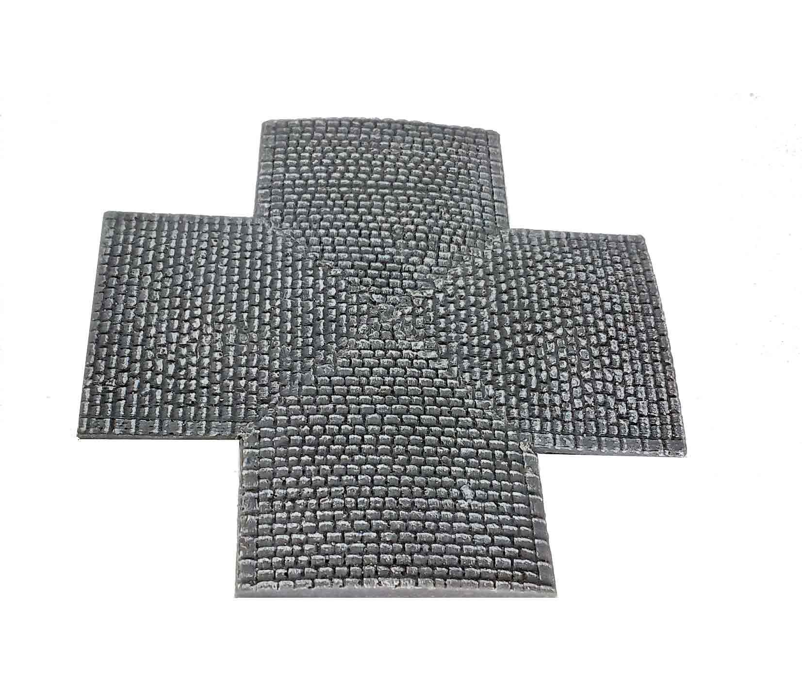 Cobblestone road – crossroad section, 15mm 1:100 scale