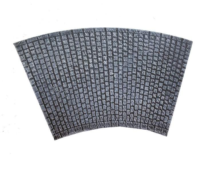 Cobblestone road – bent section, 20mm 1:72 scale
