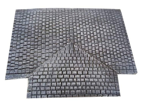 Cobblestone road – 3 way junction, 20mm 1:72 scale