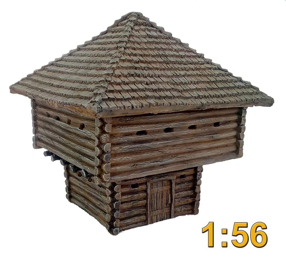 French Indian War Two Storey Log Blockhouse 1:56 (28mm)