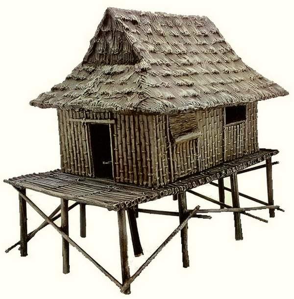 Vietnam House with Bamboo Reed Walls 1:56 (28mm)
