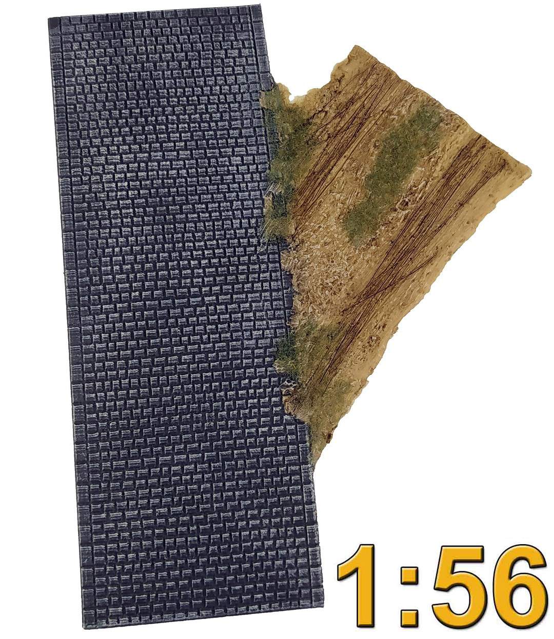 Cobblestone/dirt road transition section  28mm 1:56 scale