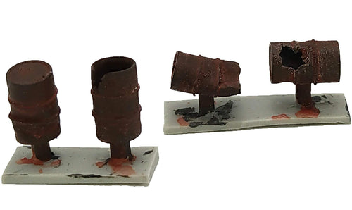 Barrels (damaged with rust), set of 4, HO scale (1/87)