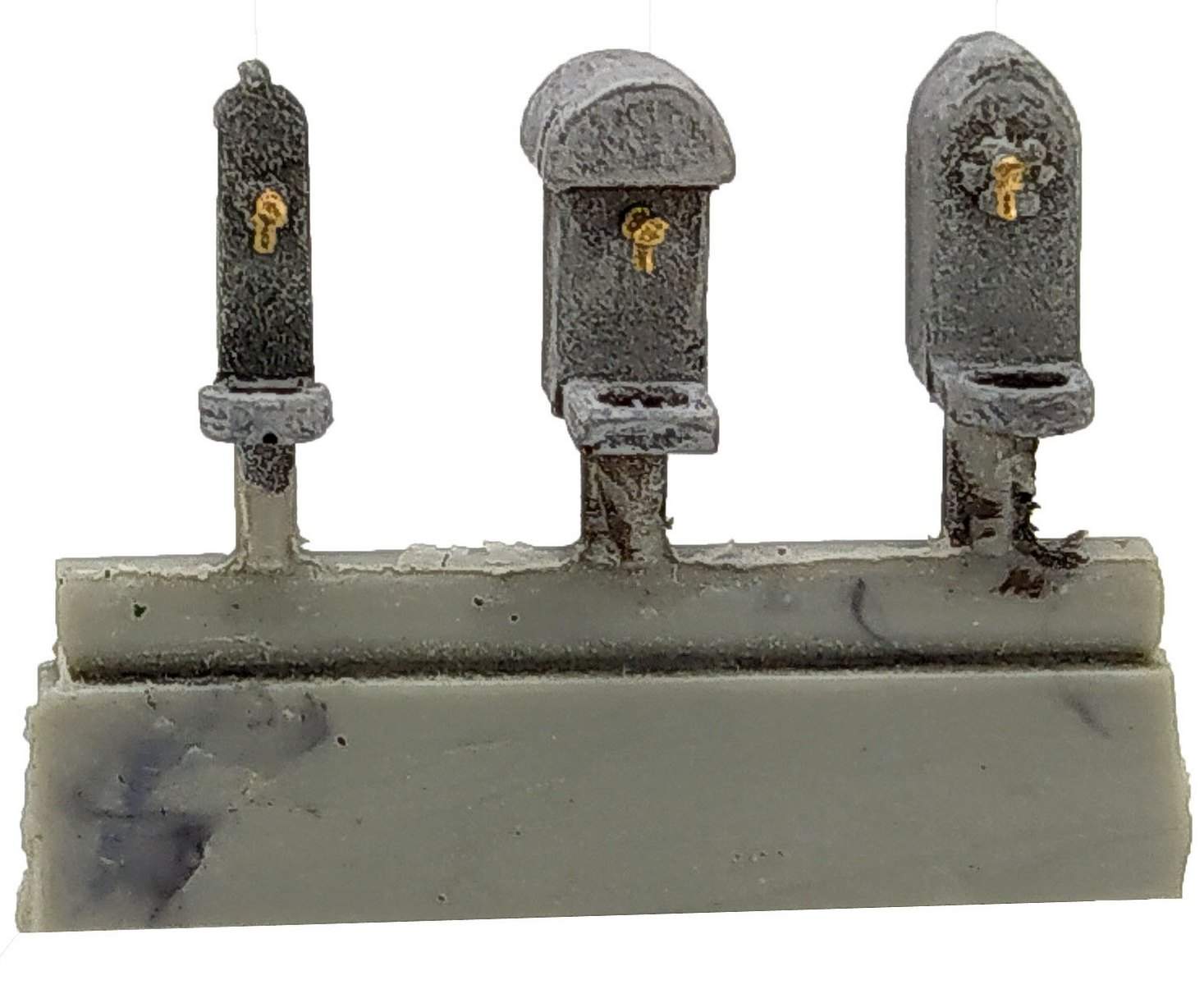Drinking water fountain, set of 3, HO scale (1/87)