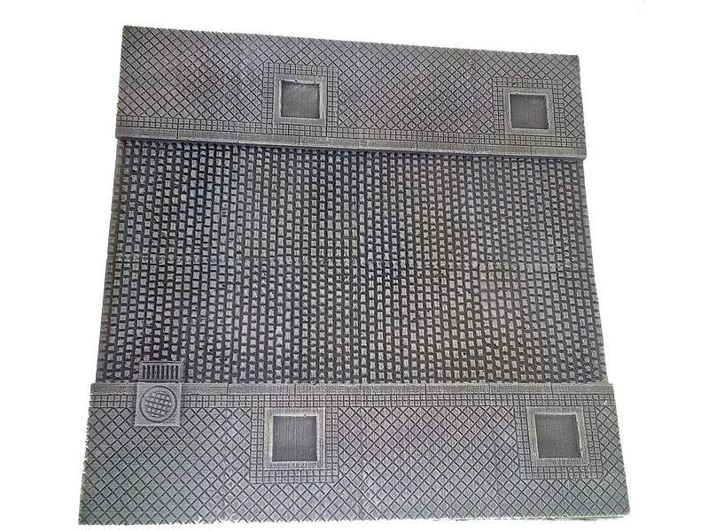 Sidewalk, square tiles – straight ,28mm, 1:56 scale