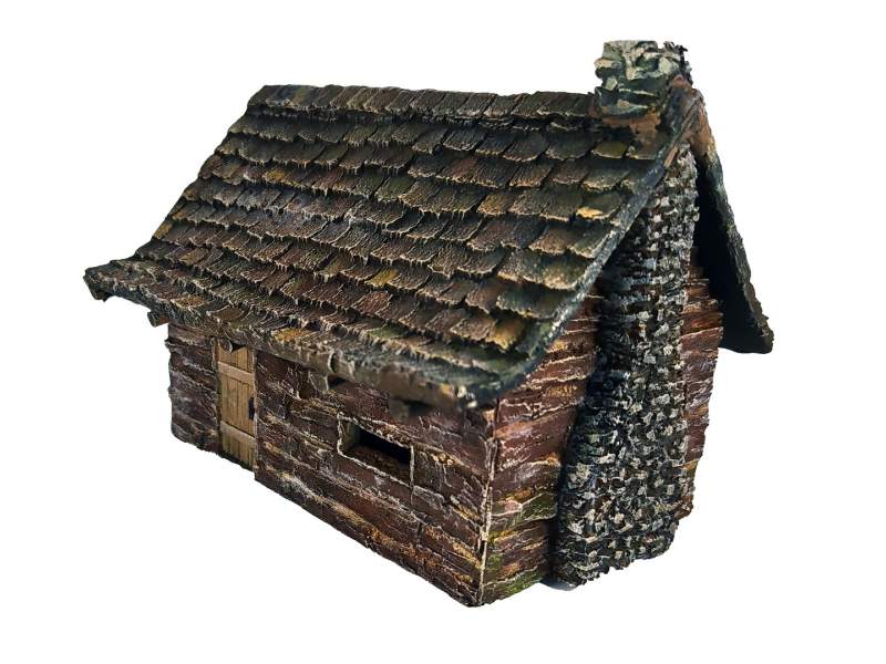 French Indian War Log Cabin (B) 1:56 (28mm)