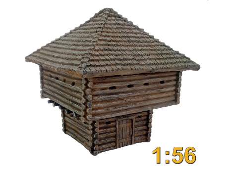 French Indian War Log Cabin (B) 1:56 (28mm)