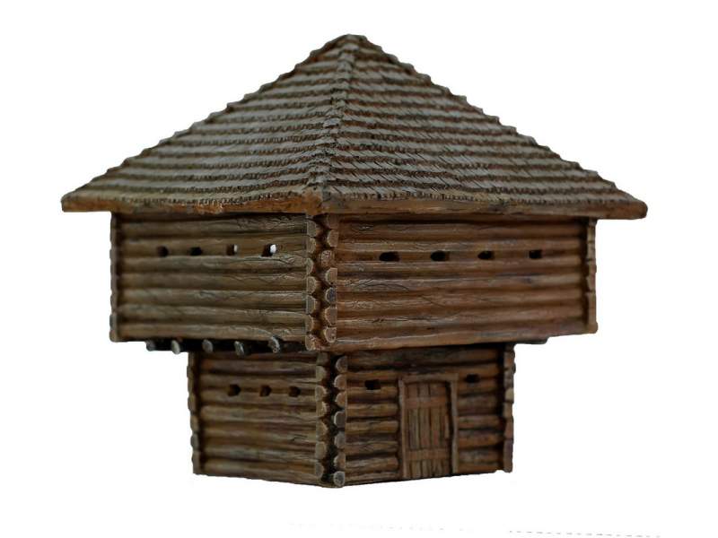 French Indian War Two Storey Log Blockhouse 1:56 (28mm)