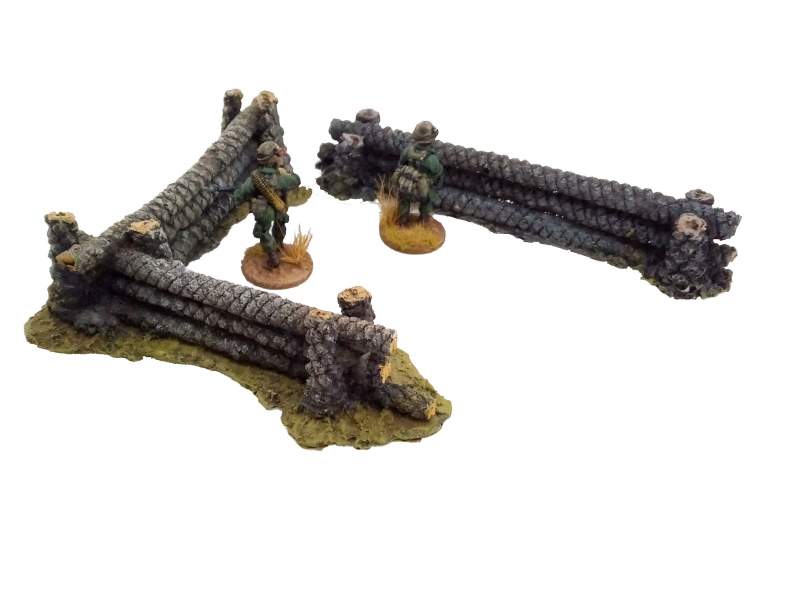 Coconut-logs defense barricade, set of two 1:56 (28mm)