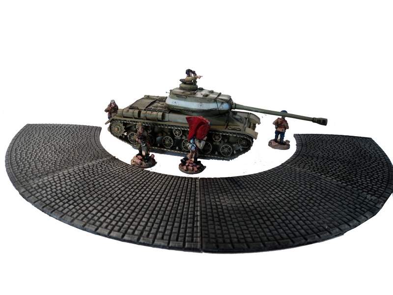 Cobblestone road – bent section, 28mm 1:56 scale