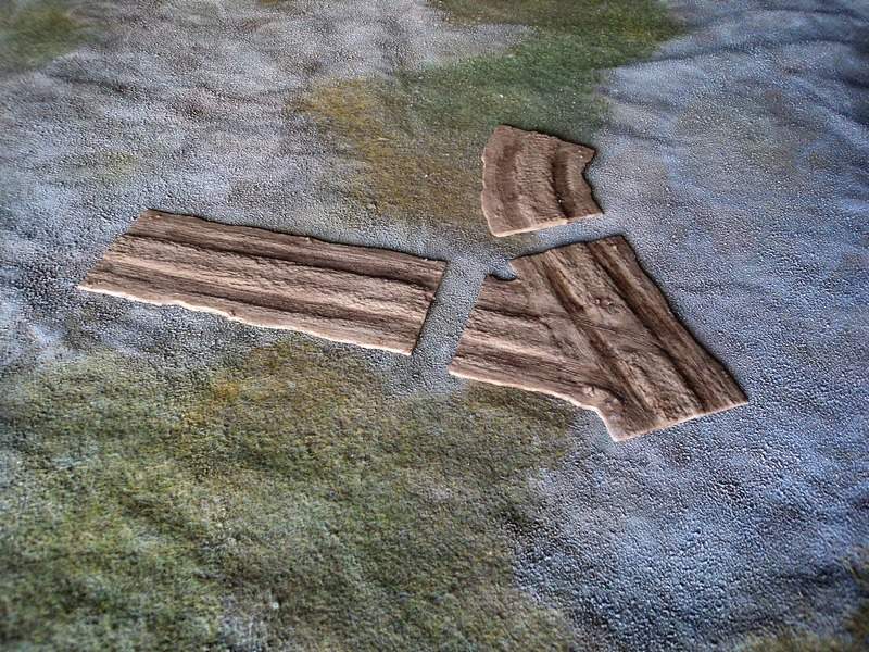 Dirt road – bent section , 28mm 1:56 scale