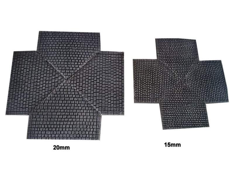 Cobblestone road – crossroad section, 20mm 1:72 scale