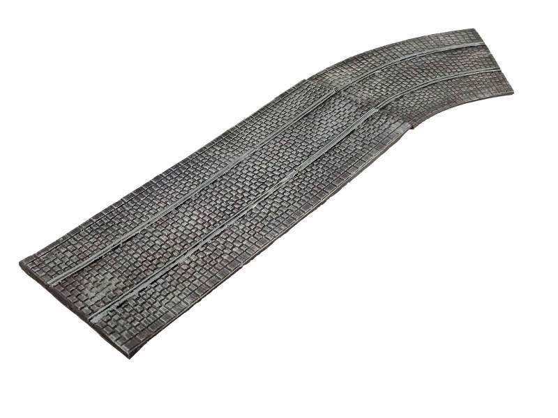 Cobblestone road with tram tracks – straight section  28mm 1:56 scale