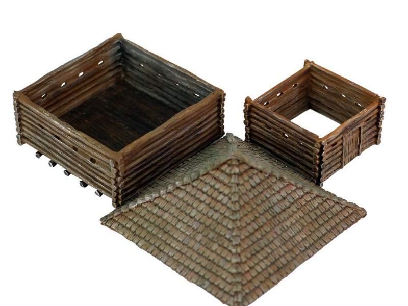 French Indian War Two Storey Log Blockhouse 1:56 (28mm)
