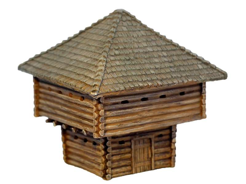 French Indian War Two Storey Log Blockhouse 1:56 (28mm)