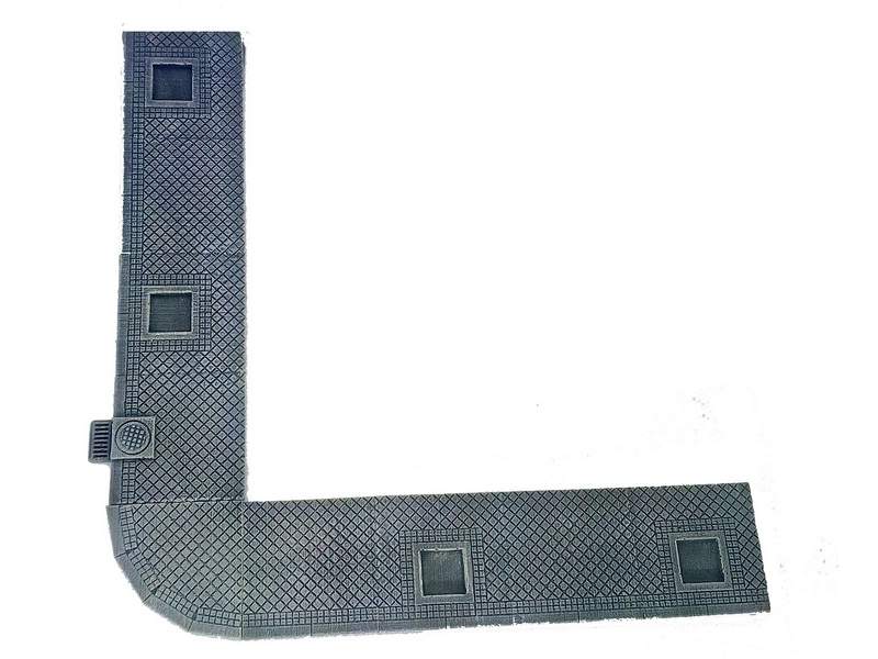 Sidewalk corner, square tiles, 28mm, 1:56 scale